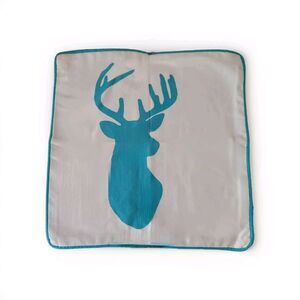 Deer Stag Buck Modern Cabin Mountain Decor 100% Cotton Throw Pillow 17”x17”